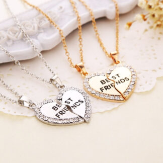 best friends heart necklaces