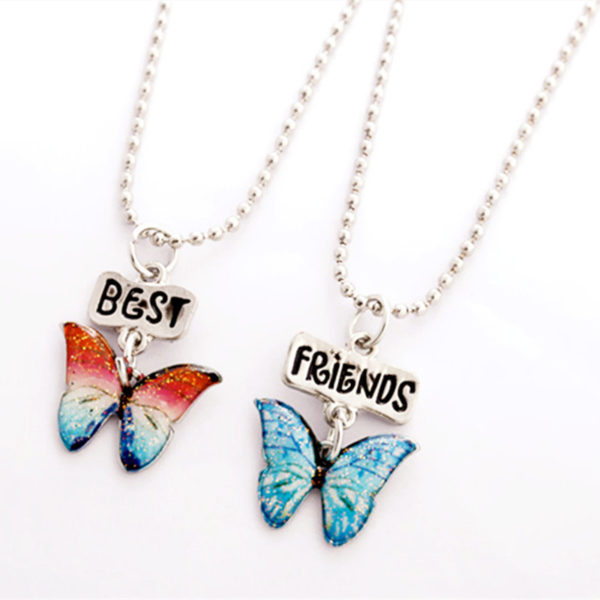 Butterfly Pendant Best Friends BFF Friendship Chain Necklaces - Retailite