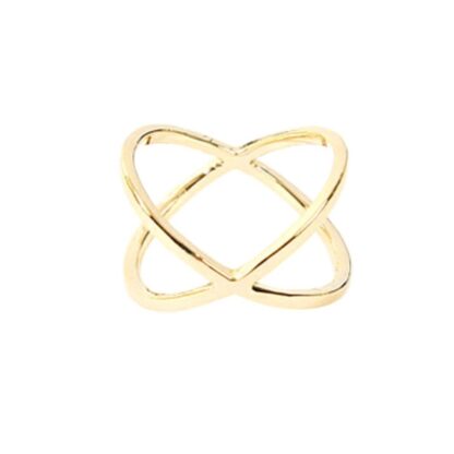 gold x shaped ring