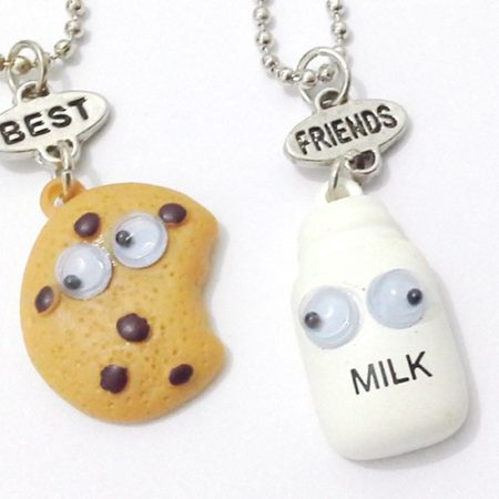 milk and cookies best friends necklaces