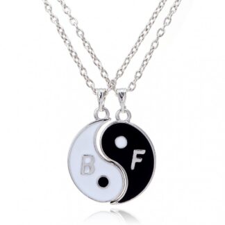 2 Piece B F Yin and Yang Best Friends Necklaces