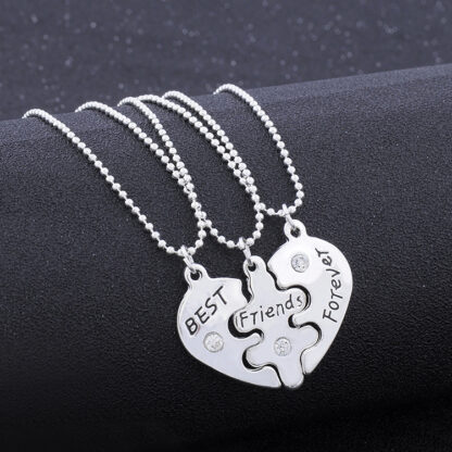 3 part heart bff necklaces