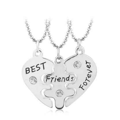 3 piece heart bff necklaces