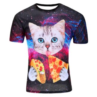 Cat Space Taco Pizza T-Shirt