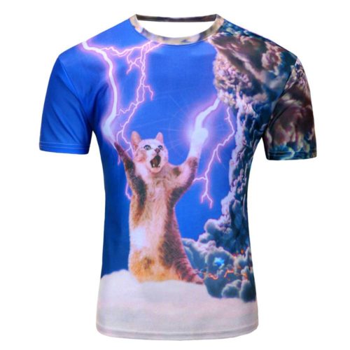 Cat Shooting Lightning Bolts in the Clouds T-Shirt - Retailite