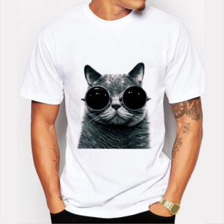 cat wearing sunglasses t-shirt