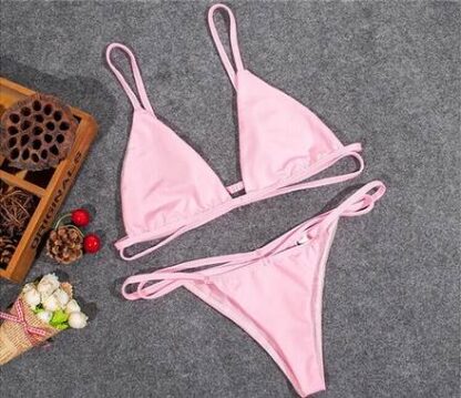 pink strappy women's bikini