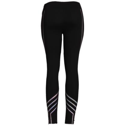 5 striped reflective foil women's black yoga pants