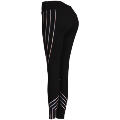 black reflective stripe yoga pants