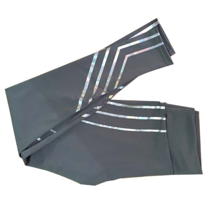 grey 5 metallic stripe leggings