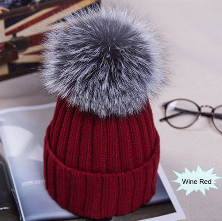 Pom Pom Faux Fur Poofy Ball Beanies - Retailite