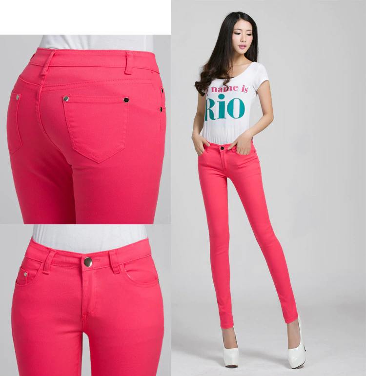 bright pink jeans