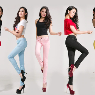 slim fit women's colorful jeans