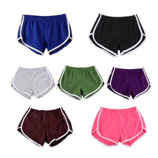 white lined striped colorful women's shorts