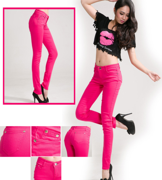 hot pink skinny jeans