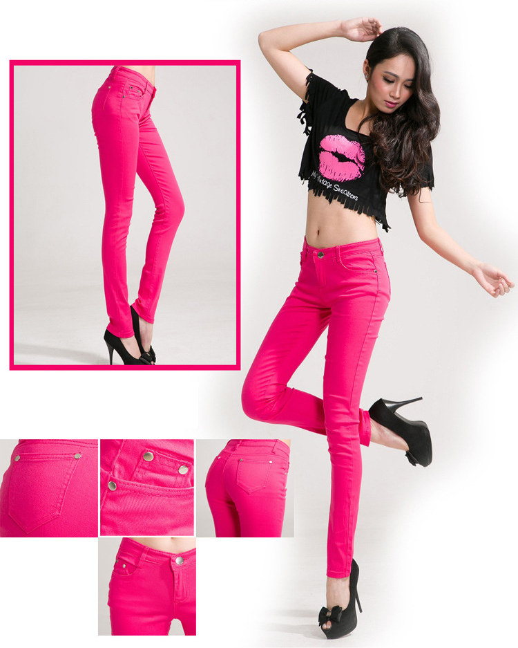 hot pink skinny pants