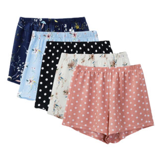 polka dot floral pattern women's shorts