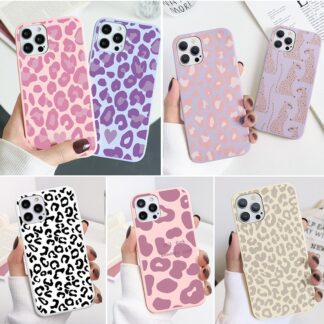 cheetah leopard print pink purple beige white iphone 11 12 13 mini pro max cases