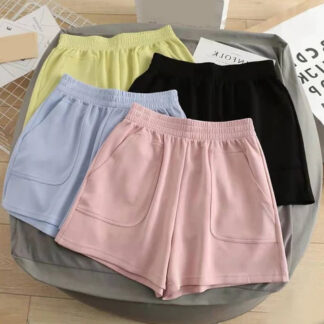 Women's high waisted soft pastel color sports shorts