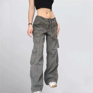 korean denim baggy loose waist pocket women's jeans