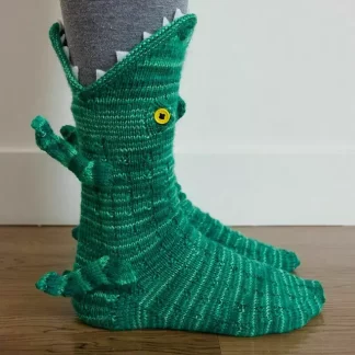 alligator crocodile eating foot socks